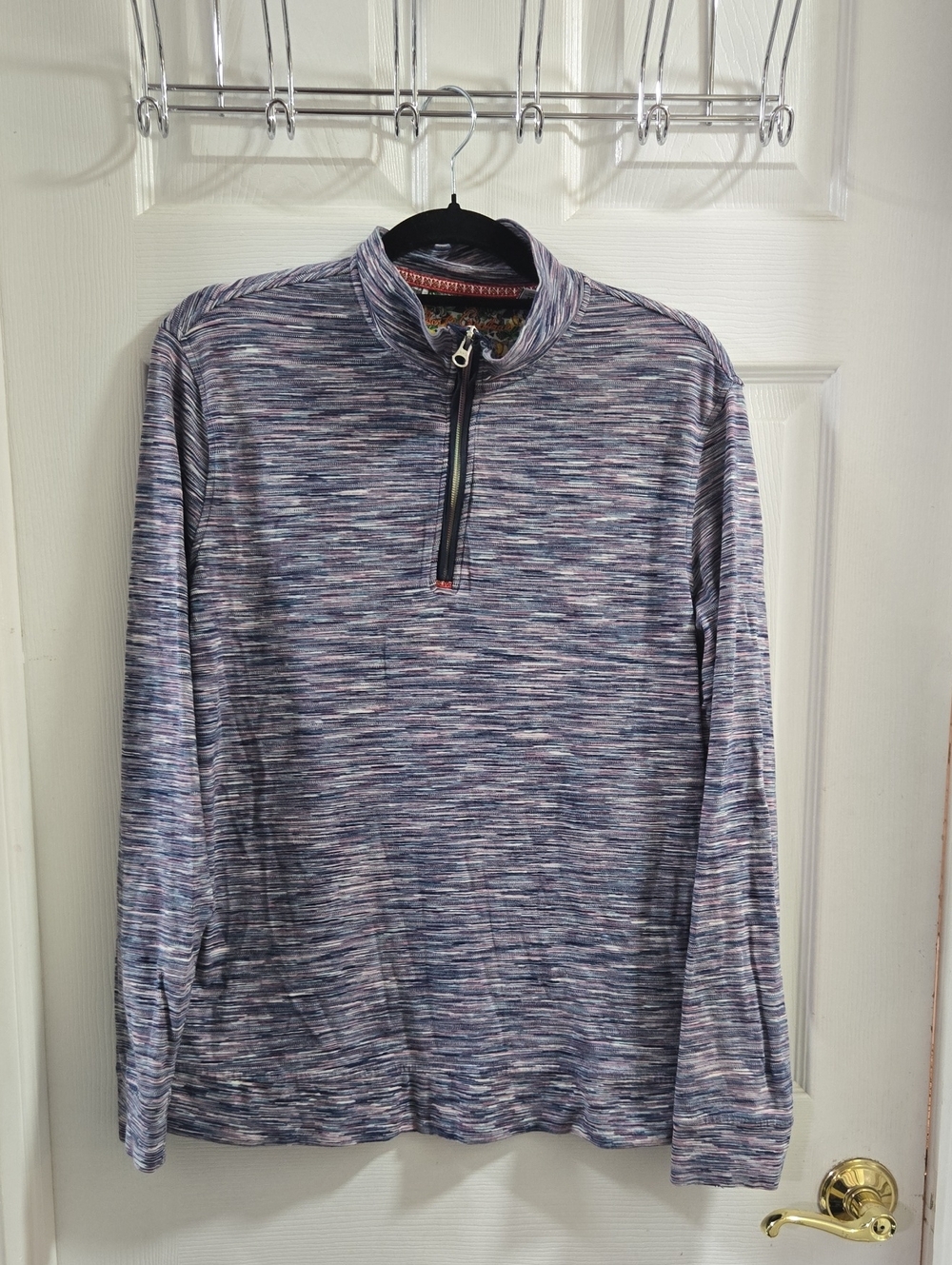 Robert Graham Men's Multitone Blue Quarter-Zip Pullover